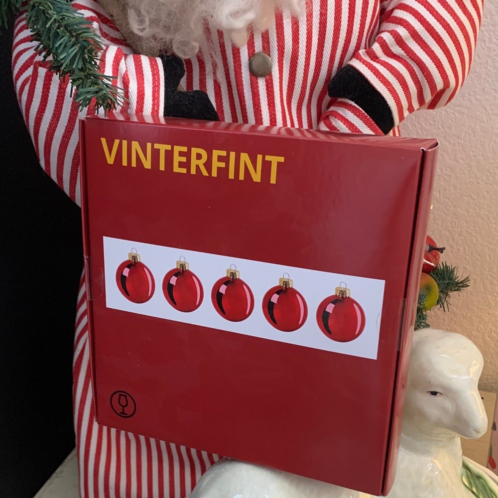 25 pc IKEA VINTERFINT Red Holiday round Christmas tree Ornaments • discontinued! - Picture 13 of 17